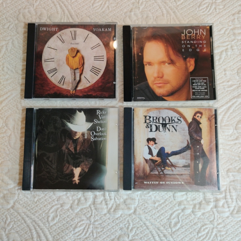 4 County Artist Music CDs Dwight Yoakam, Brooks & Dunn, Ricky Shelton John Berry